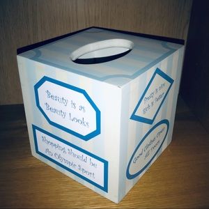 New Wood Tissue Box Cover w/Sayings Hand Painted